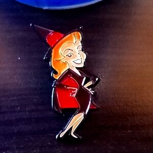 Charming Witch Enamel Pin - Red and Black